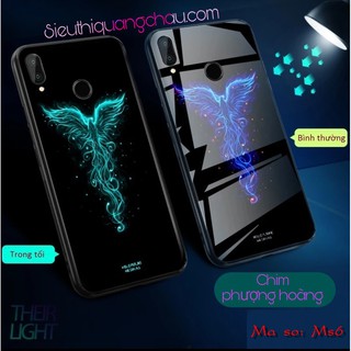 Ốp kính Dạ quang- Honor Play (Mẫu 1) (Tặng cường lực 9H)