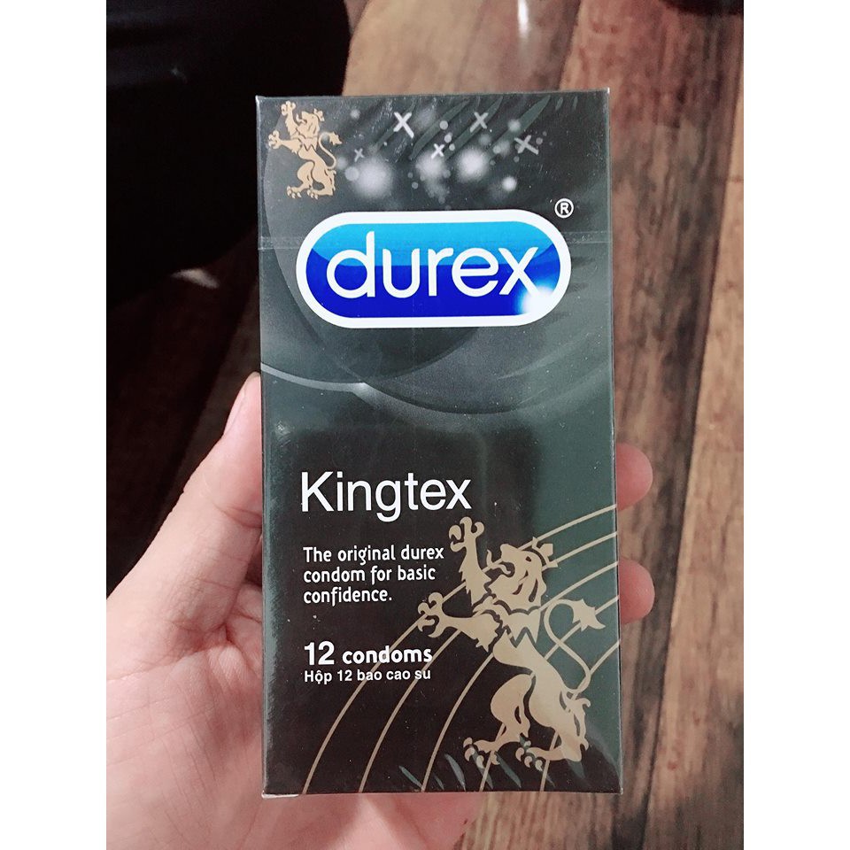 [bao cao su gai][SIÊU RẺ] Bộ 3 hộp bao cao su Durex Kingtex size nhỏ ôm khít, tặng 1 hộp durex Fettherlite