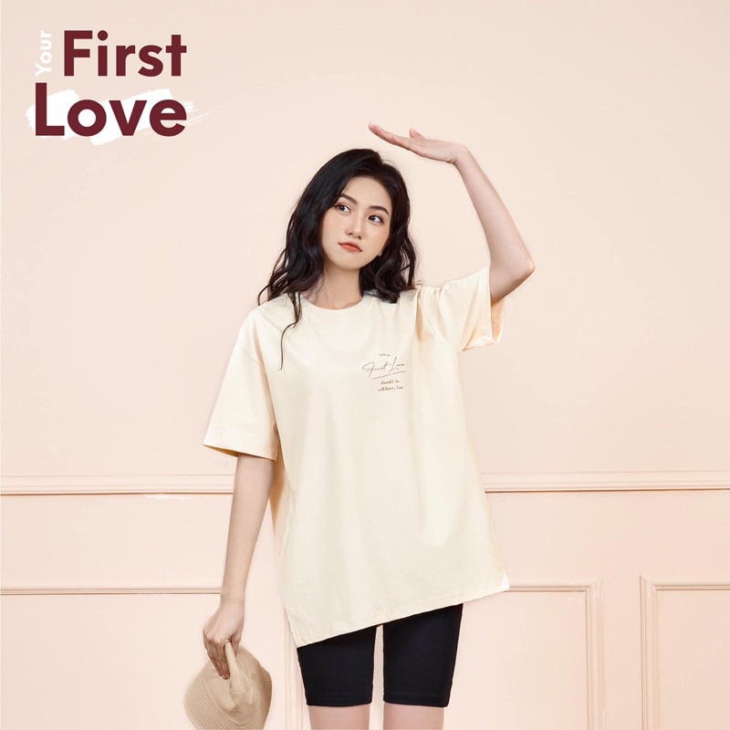 Áo phông unisex &quot;FIRST LOVE&quot; byjolie chất cotton thoáng mát