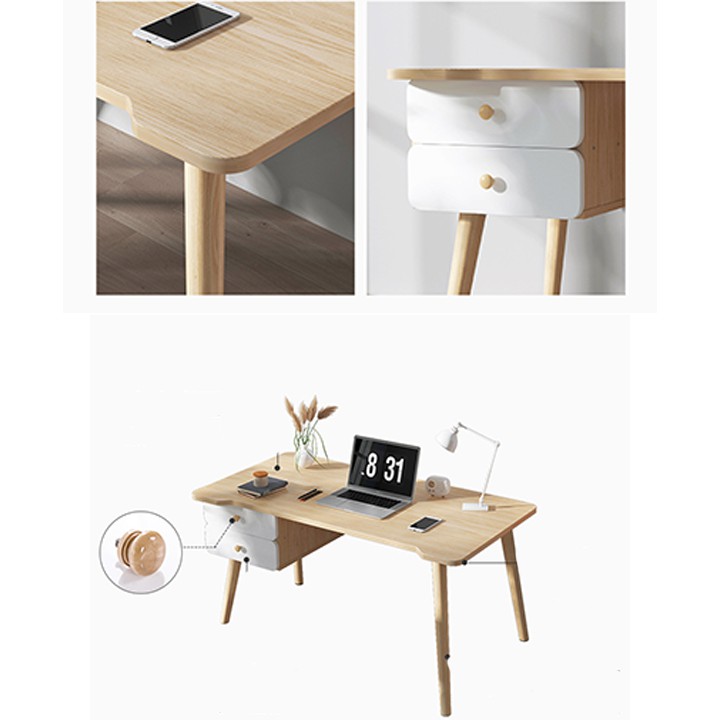💥GIÁ SỐC💥 Bàn làm việc đẹp dài 1m2 có ngăn 2 kéo, bàn làm việc gỗ BAH053 | BigBuy360 - bigbuy360.vn
