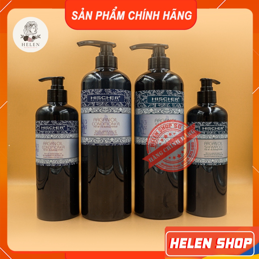 HISCHER Combo Dầu Gội Xả 2000ml 💖 Dầu Gội Argan 💖 Ngăn Gàu, Giảm Rụng Tóc, Chăm Sóc Tóc Khô Xơ, Hư Tổn, Kích Mọc Tóc