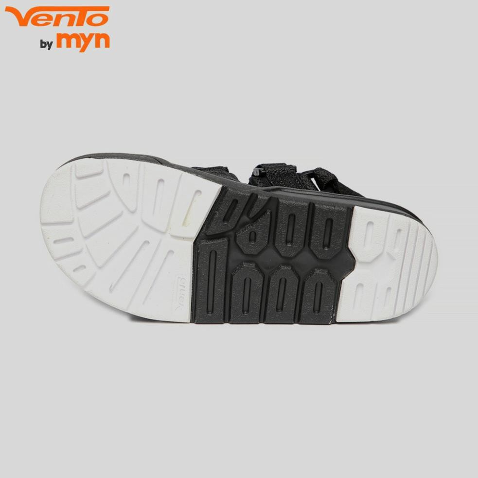 [VENTO Vietnam] Sandal Vento Nam Nữ Unisex H1001 F7 Black White Đế Bánh Mì [Đế IP cao 3cm] -b11