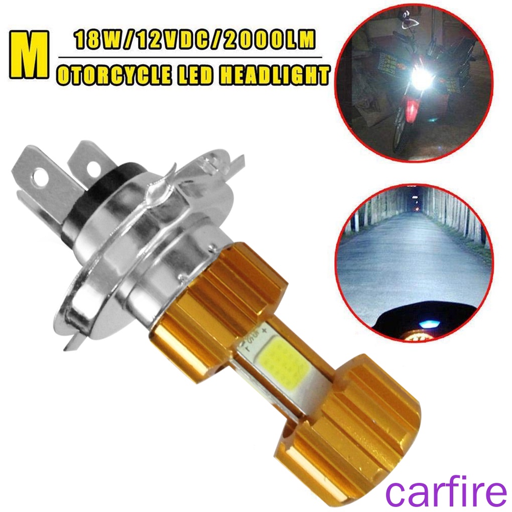 Đèn Pha Xe Máy H4 18W LED 3 COB DC 12V 6500K Siêu Sáng