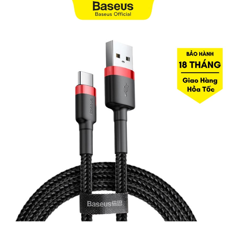 Dây sạc nhanh Baseus Cafule USB to Type-C Quick Charge 3.0, Truyền dữ liệu tốc độ cao 480mbps - Bảo hành 18 tháng