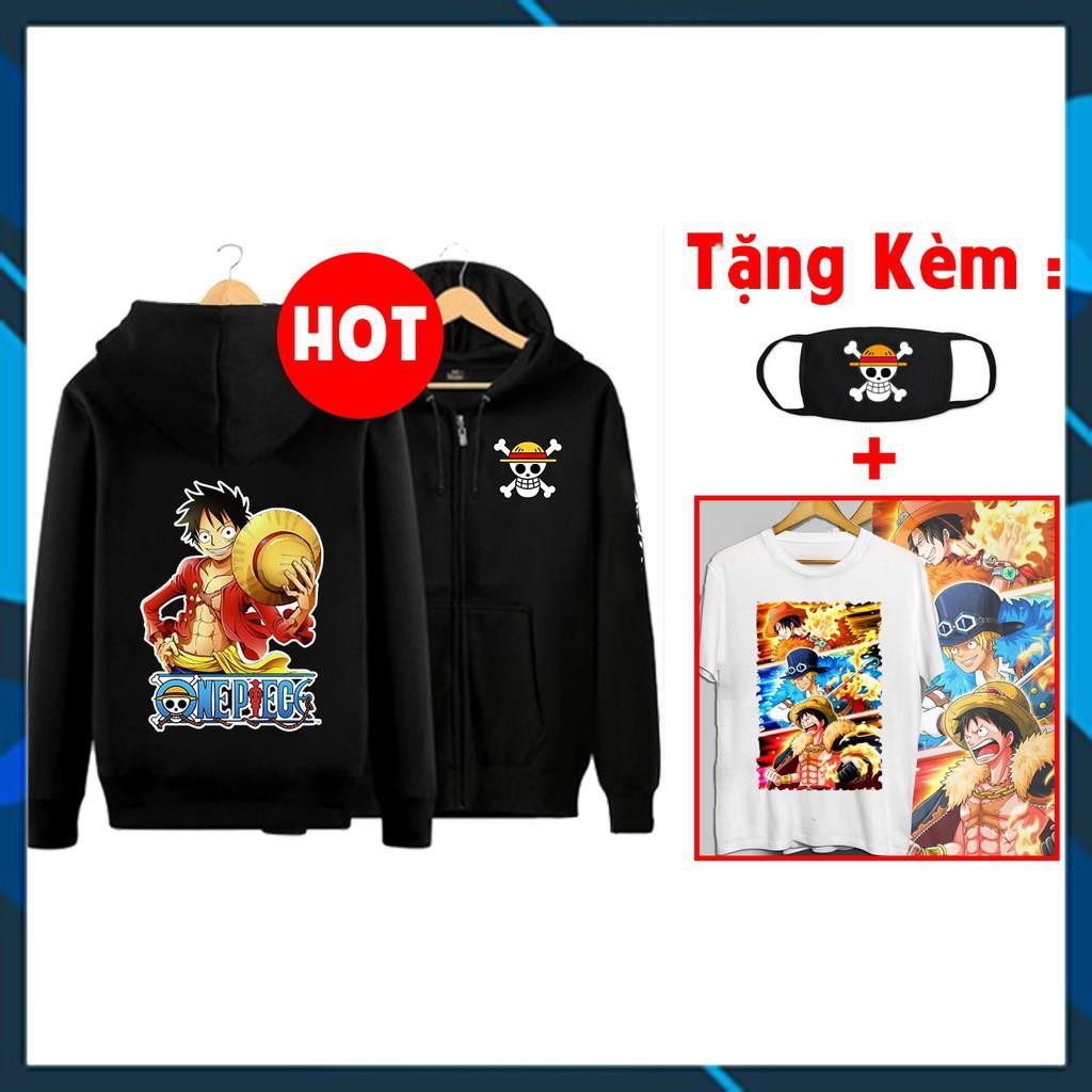 🔥Siêu Rẻ🔥 Áo khoác One Piece Luffy tặng kèm áo thun bịt mặt one piece