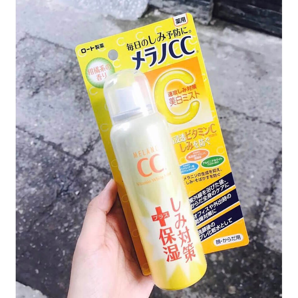 XỊT KHOÁNG SÁNG DA ROHTO CC MELANO VITAMIN WHITE SPRAY MIST 100G CHÍNH HÃNG - 6611