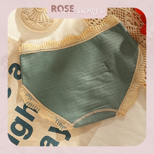 Quần lót nữ Nhật cotton viền ren vintage kháng khuẩn thoáng khí siêu mềm mại QL03
