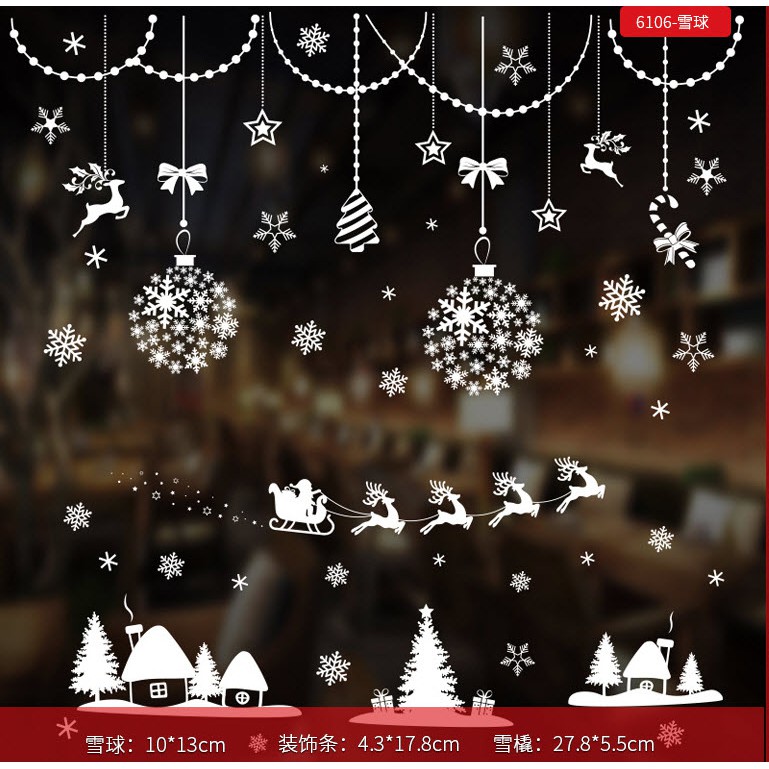 [ HCM ] 6 mẫu Decal trang trí giáng sinh noel 2020 70cm*50cm