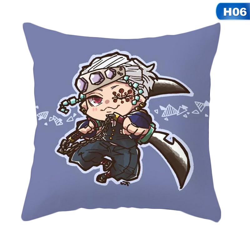 Vỏ Bọc Gối Sofa 18x18 Inch In Họa Tiết Hoạt Hình Demon Slayer: Kimetsu No Yaiba Tanjirou Nezuko