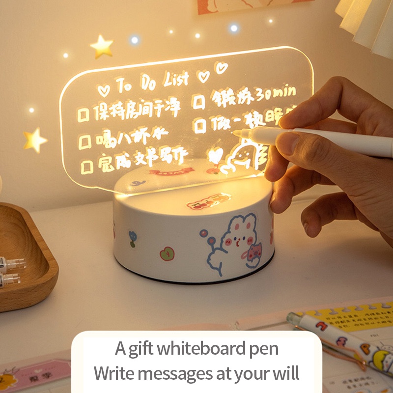Set đèn + bảng ghi chú chất liệu acrylic 2 trong 1 cổng USB độc đáo cho sinh nhật (có bán lẻ)