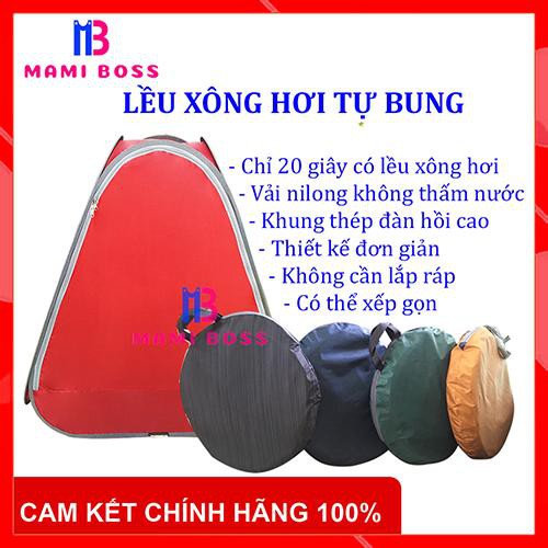 LỀU XÔNG HƠI TỰ BUNG KHUNG THÉP DẺO MAMI BOSS - MÀU NGẪU NHIÊN