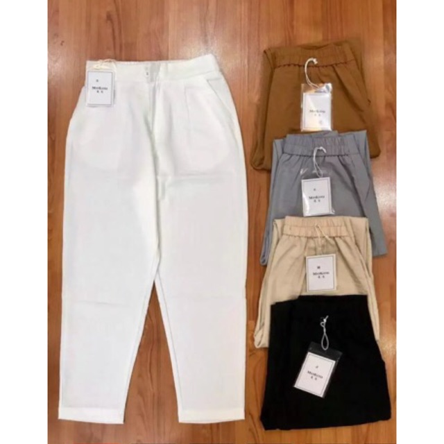 Quần baggy đũi cúc khoá chun lưng kiểu Nhật