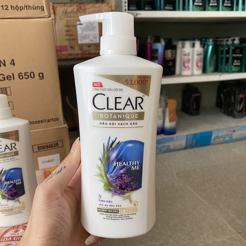 Dầu gội sạch gầu CLEAR 5 tinh dầu 650g cho da đầu khô