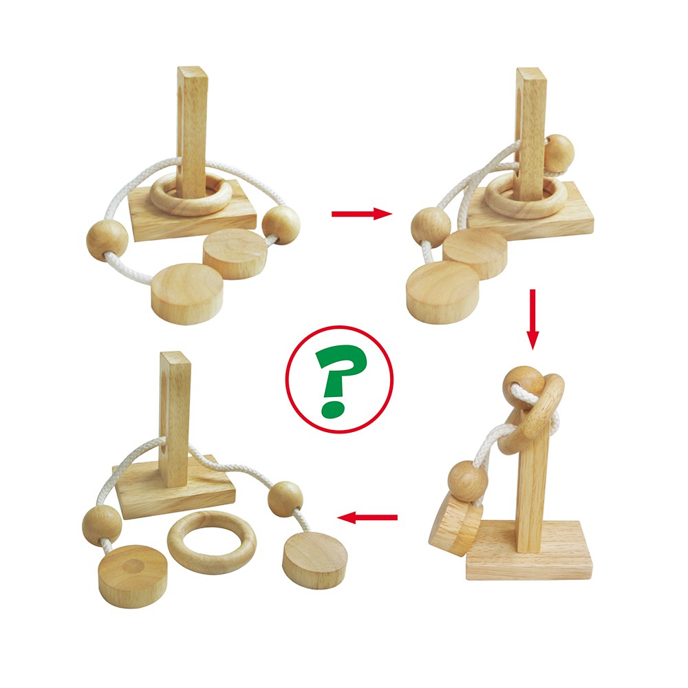Đồ chơi gỗ Winwintoys 63451 | Thử thách tháo vòng |Phát triển tư duy và trí tuệ | Đạt chứng nhận CE và CR