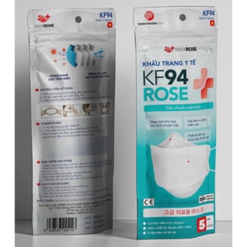 10 Khẩu trang KF94 rose HQ