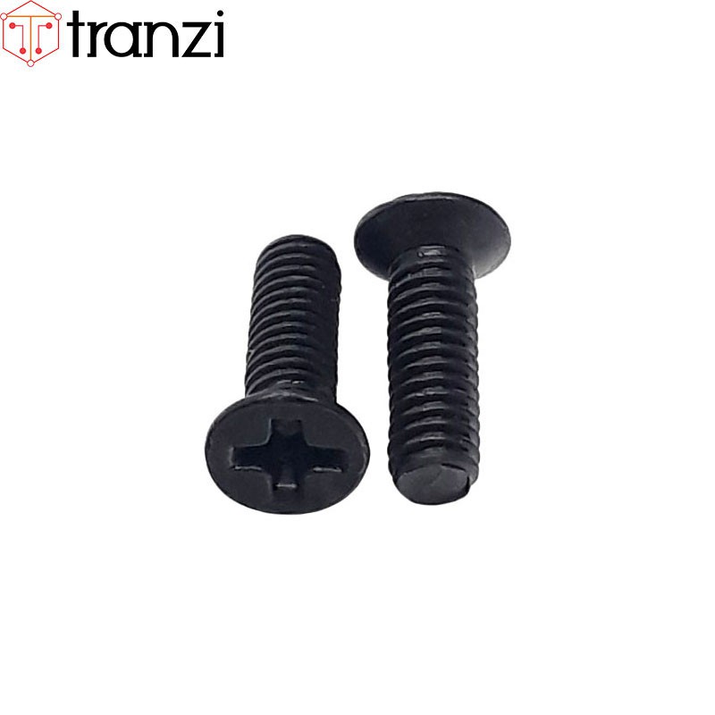Vít bake đầu bằng thân bu lông mạ đen M2,5x8 - túi 50 cái
