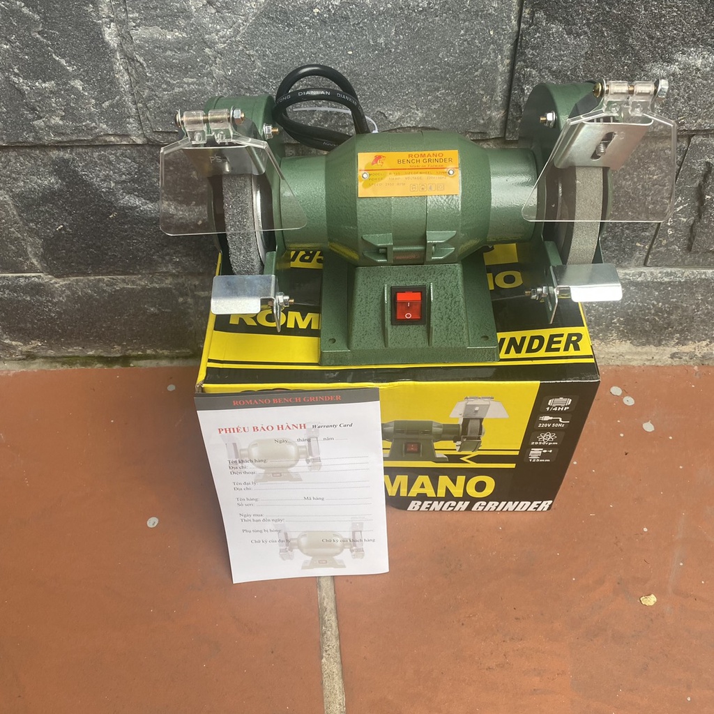 Máy mài 2 đá ROMANO 100% dây đồng thương hiệu ITALY - bảo hành 6 tháng