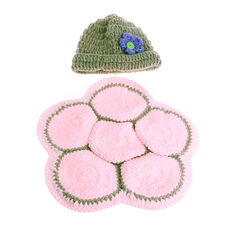 Bộ phụ kiện nón beanie và mai rùa dùng chụp ảnh cho bé sơ sinh