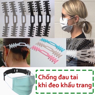 Dây đeo khẩu trang chống đau tai. Móc đeo dây đeo tai hoạ tiết hoạt hình và trơn. trẻ em và người lớn đều dùng được.