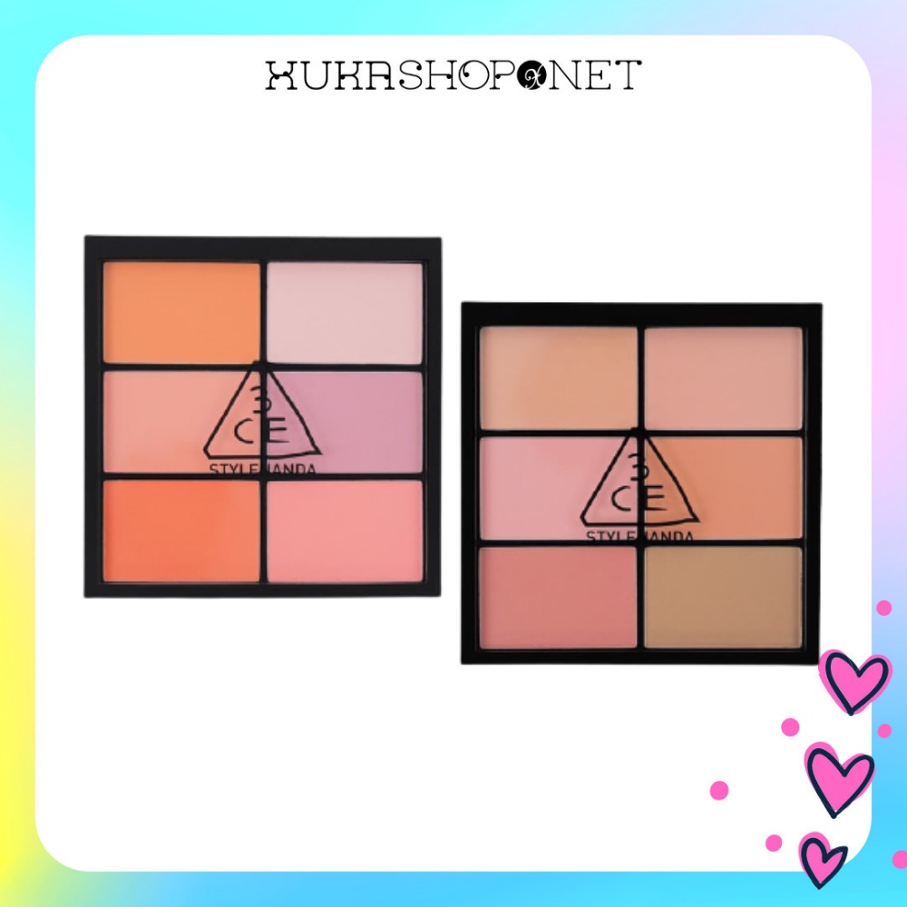 [Chính hãng] Bảng phấn má hồng 3CE Pro Multi Blush Color Palette 6 ô màu trang điểm tự nhiên 25.8g