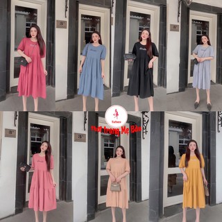 Váy bầu mùa hè thêu chữ New 7 màu max xinh (hình thật)