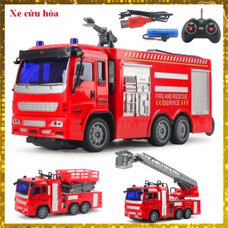 Bộ 3 xe cứu hộ điều khiển từ xa, Xe cứu hỏa điều khiển, xe thang cứu hộ điều khiển, xe nâng điều khiển Hàng luôn có sẵn