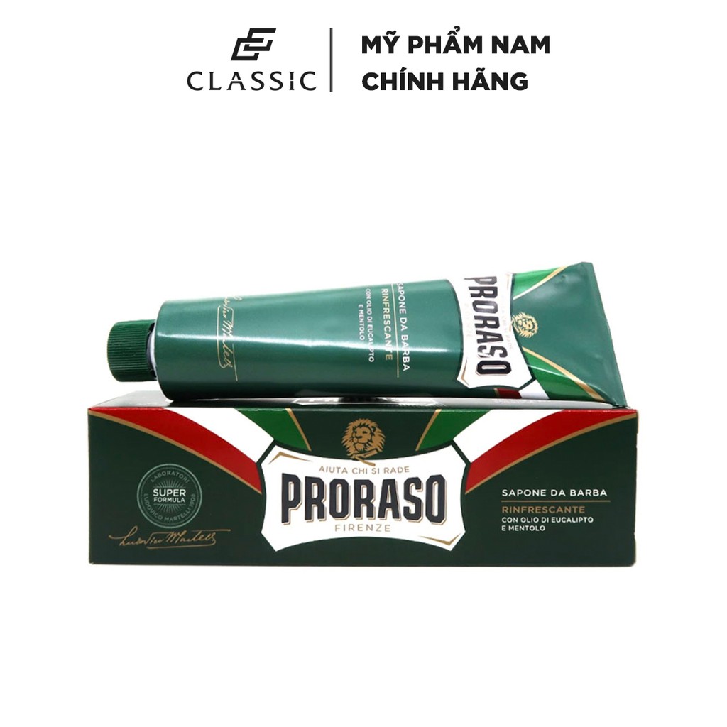 Kem Cạo Râu Proraso Shaving Cream Tube Refresh Eucalyptus (Green)