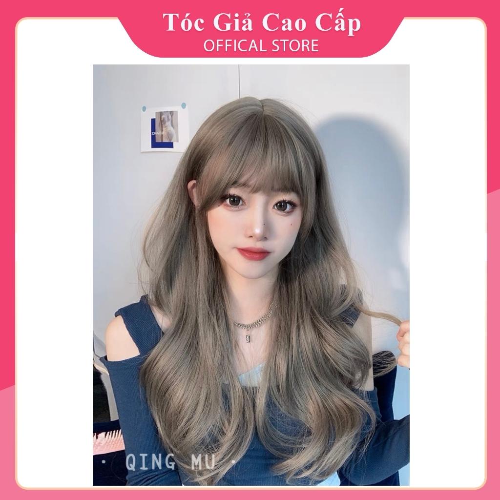 Tóc giả nữ nguyên đầu đầu xoăn dợn C8263, 50cm, tặng kèm lưới trùm tócc để