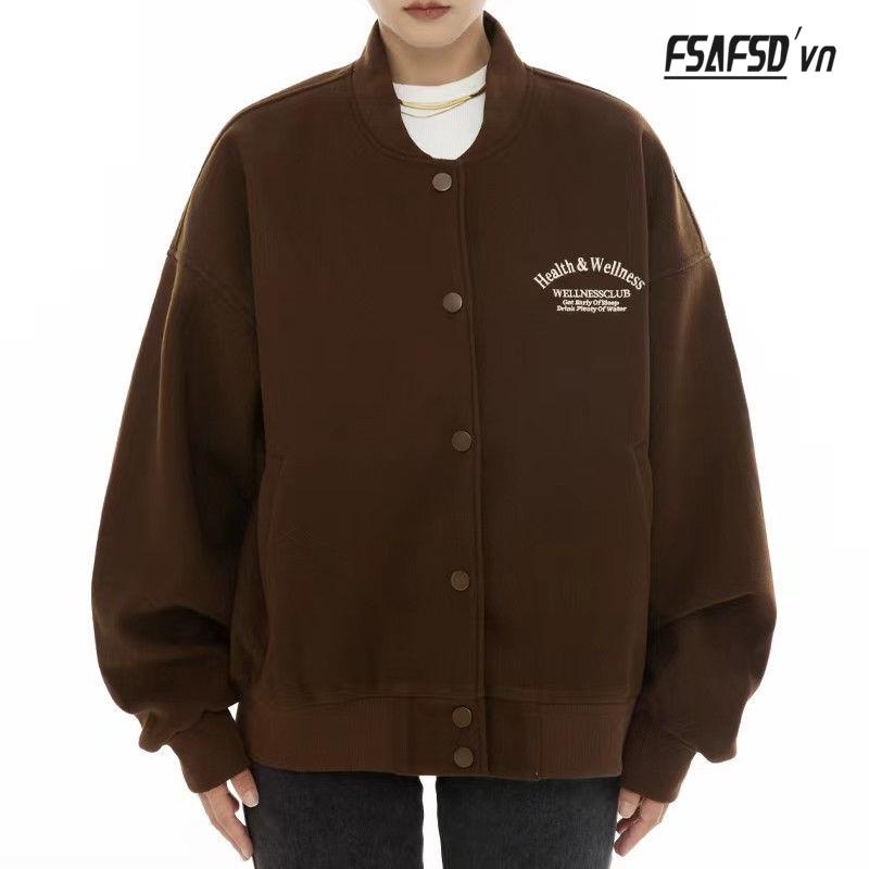 Áo Khoác Bóng Chày Ngắn Dáng Rộng Thêu Họa Tiết Kiểu Retro Mỹ Thời Trang Mùa Thu Cho Các Cặp Đôi