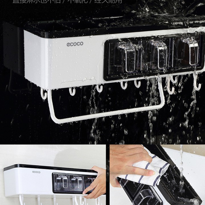 Kệ treo để đồ nhà bếp thông minh Ecoco Giá treo gia vị gắn tường kèm 3 hộp đựng tiện dụng