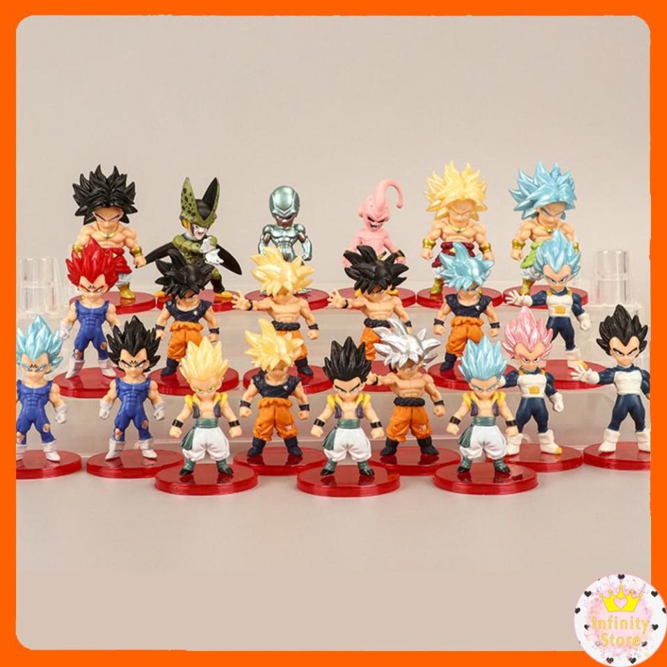 BỘ 21 MÔ HÌNH DRAGON BALL CHIBI 7CM INFINY DECOR