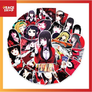 [Set 50 Cái] Sticker Kakegurui cute dán trang trí laptop, mũ nón bảo hiểm, vali, xe tay ga, ván trượt