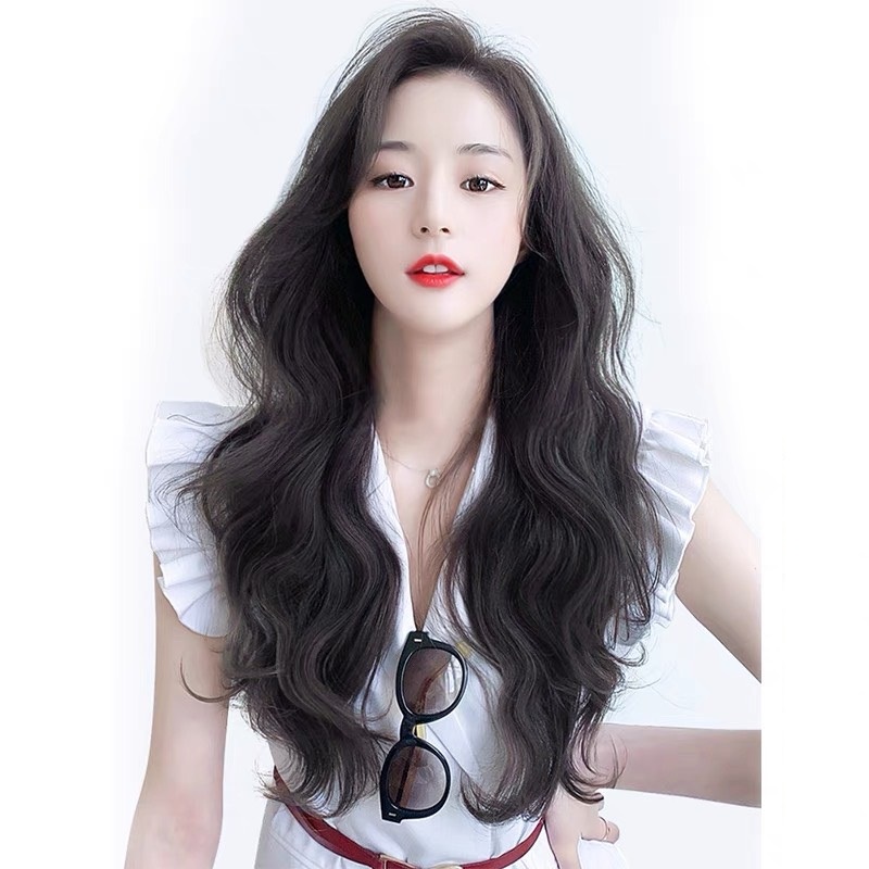 Tóc giả nữ kẹp xoăn 5 phím chất sợi tơ nhân tạo