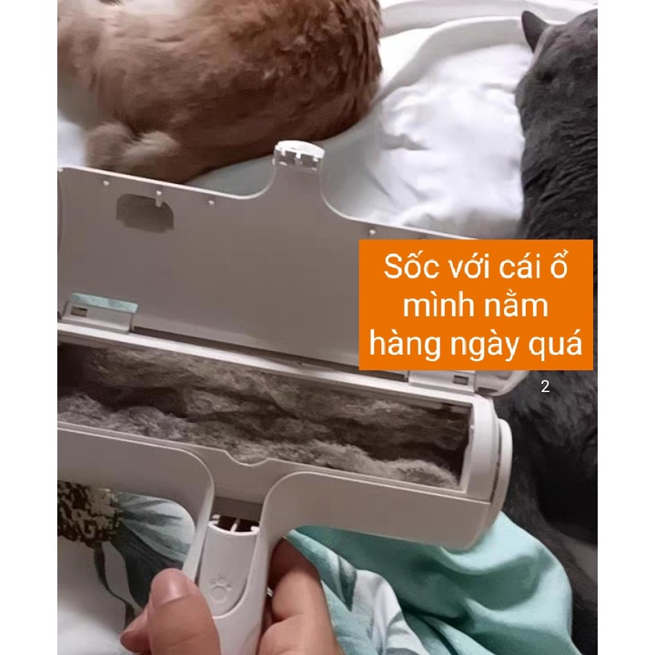Cây lăn tĩnh điện lăn lông chó mèo, lăn tóc, bụi vải vệ sinh giường, quần áo và găng tay chải lông chó mèo