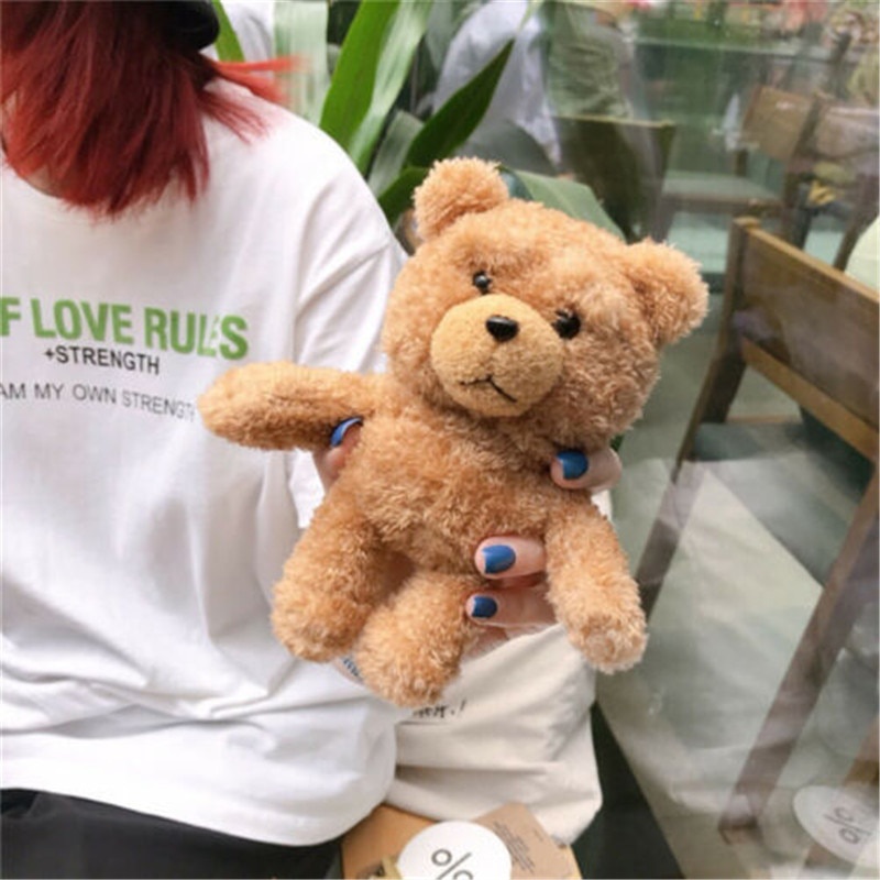 Vỏ bảo vệ hộp sạc tai nghe không dây chống sốc hình gấu Teddy cho Airpods 1 2