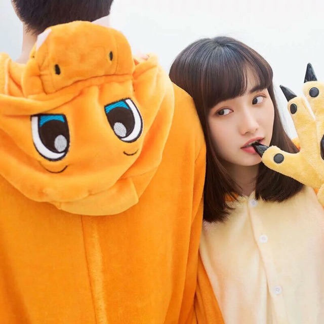 Bộ ngủ thú bông hình thằn lằn cam