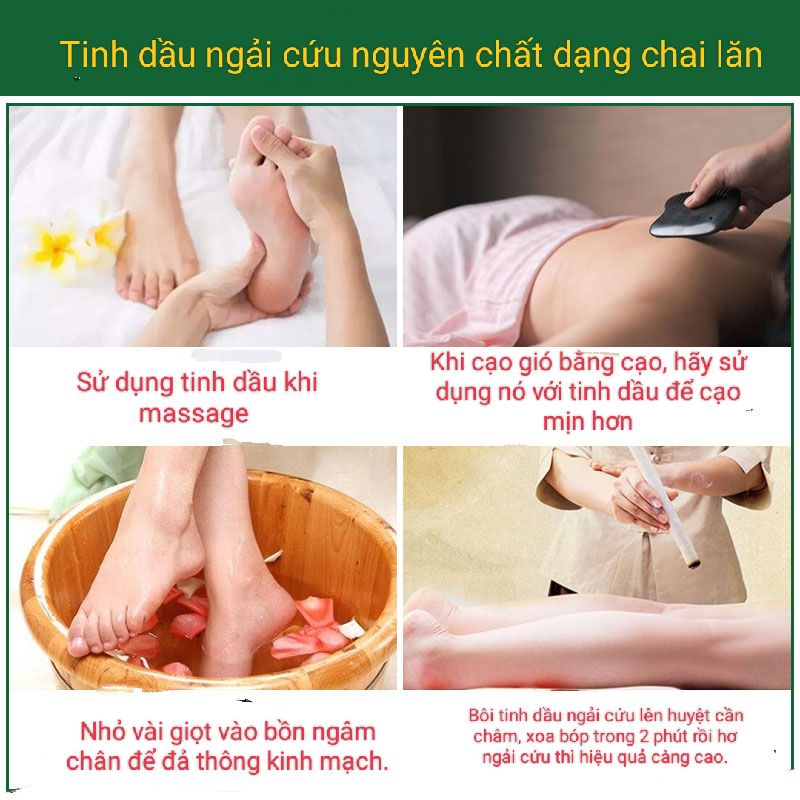 Tinh dầu ngải chiết xuất từ ngải cứu tự nhiên chai dạng lăn 10ml