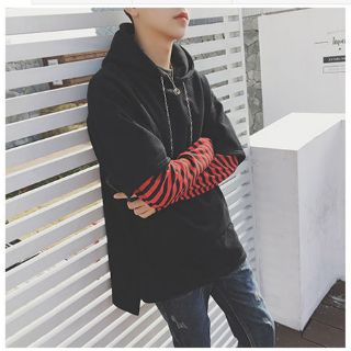 ( ODER ) Áo Hoodie Nam Dài Tay  Phối Sọc Có Nón AK140