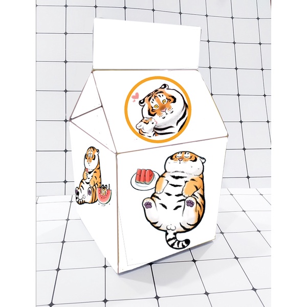 Hộp quà hổ mập HQSI22 hộp quà hộp sữa cute hộp dễ thương hoạt hình 18*10*10cm