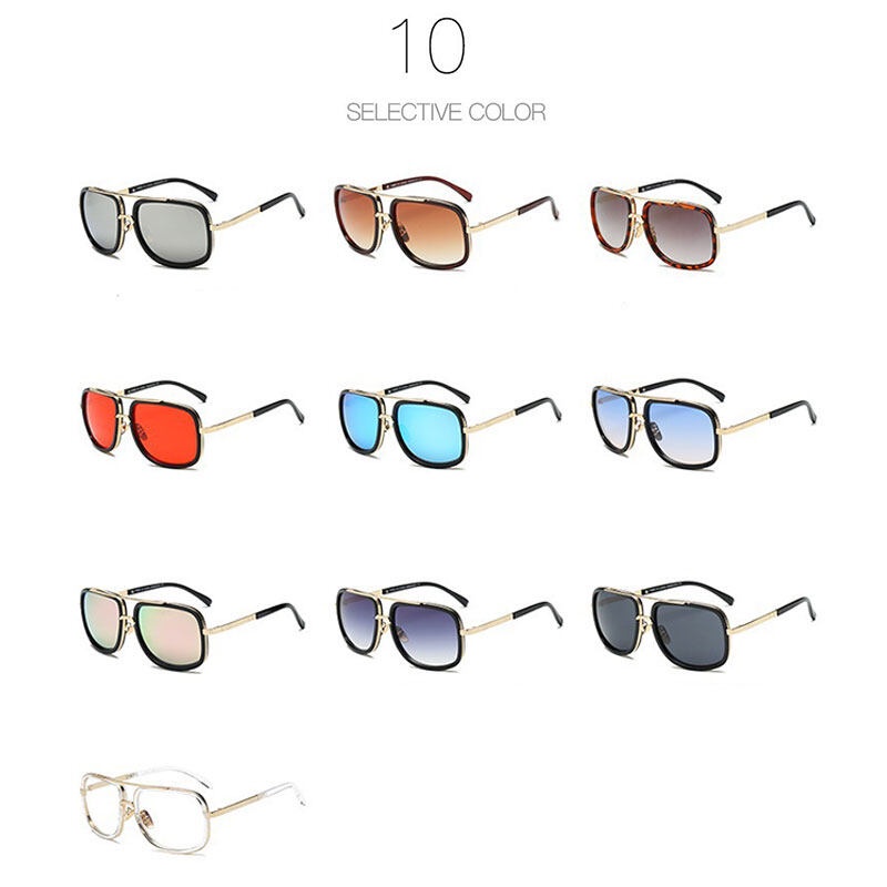 Kính Mát Gọng Kim Loại Tròng HD Thiết Kế Đơn Giản Thời Trang