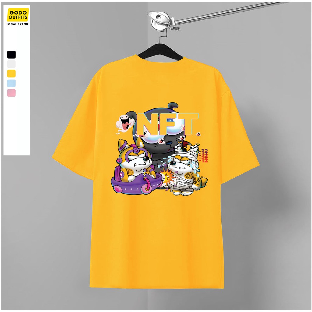 Áo thun tay lỡ nam nữ form rộng local brand GODO OUTFITS In RACA NFT chất liệu primeum cotton 100%
