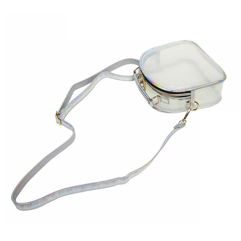 Túi Đeo Chéo Mini Trong Suốt Màu Sắc Ngọt Ngào Hình Oval Thời Trang Cho Nữ