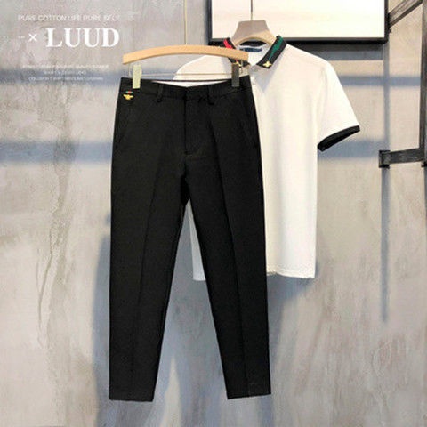 Quần Dài Dáng Ôm Không Ủi Thêu Họa Tiết Chú Ong Thời Trang Mùa Hè Cho Nam