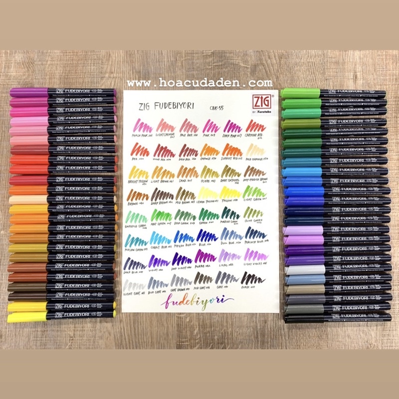 P2 Bút Cọ Gốc Nước Calligraphy Kuretake Fudebiyori 48 Màu