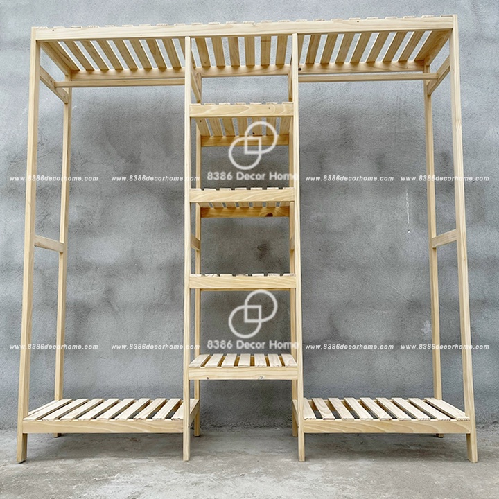 Kệ treo quần áo 3 ngăn màu trắng decor homstay, phòng khách sạn, trang trí, cửa hàng shop quần áo