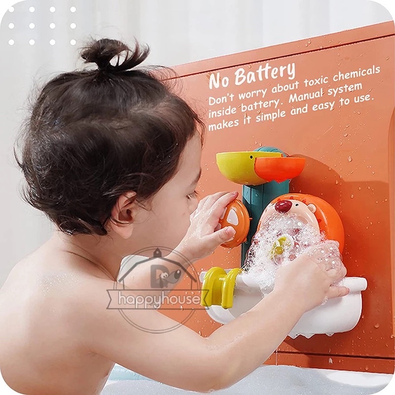 ĐỒ CHƠI NHÀ TẮM THÁC NƯỚC VÀ CHÚ SƯ TỬ CON THỔI BONG BÓNG XÀ PHÒNG