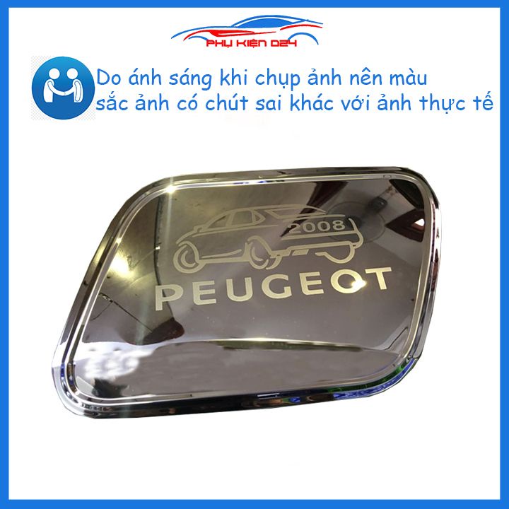 Ốp nắp bình xăng Peugeot 2008-2009-2010-2011-2012-2013-2014-2015-2016-2017-2018-2019-2020-2021 mạ crom