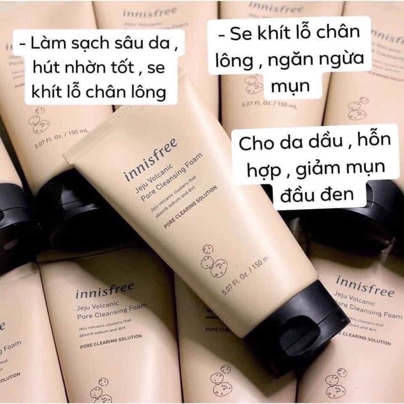 Sữa rửa mặt tro núi lửa Innisfree jeju volcanic pore clansing foam