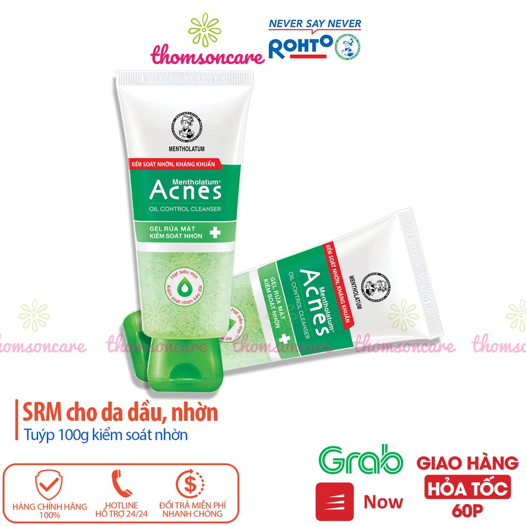 Sữa rửa mặt Acnes cho da dầu, kiểm soát nhờn ngừa mụn SRM Acnes Oil Control 100g srm