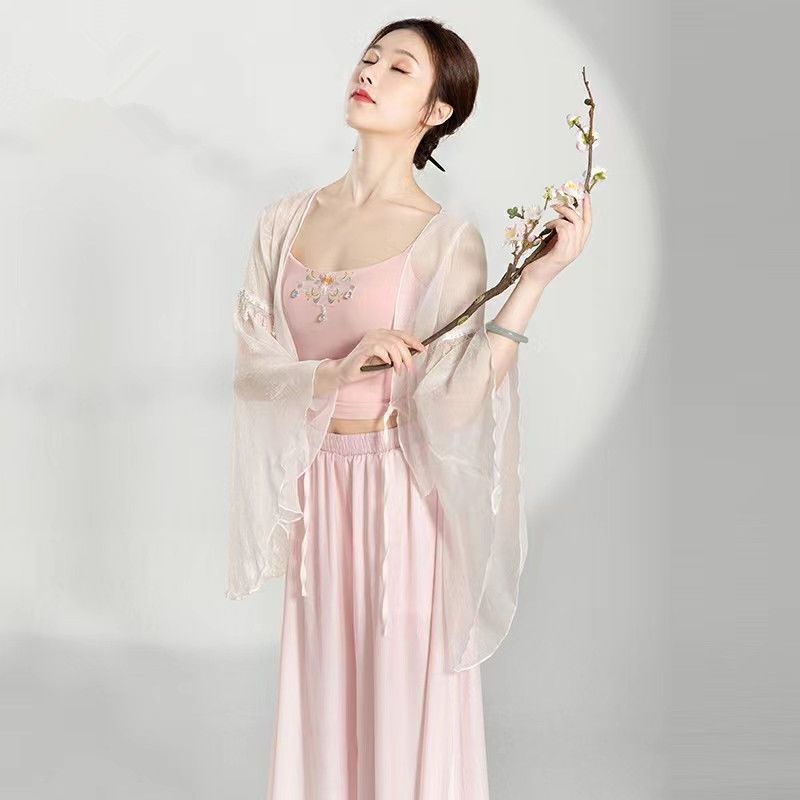 Trang Phục Sườn Xám Biểu Diễn Múa Truyền Thống Trung Hoa Cổ Điển Đính Ngọc Trai Thanh Lịch Cho Nữ